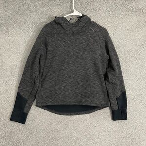 Puma Hoodie Women M Charcoal Grey Solid Dry Cell Pullover